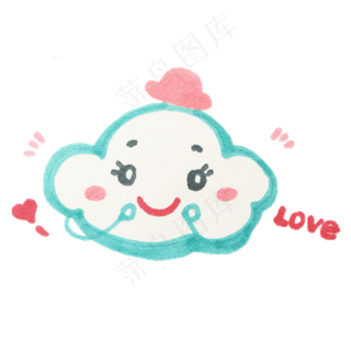 可爱手绘云朵免扣素材