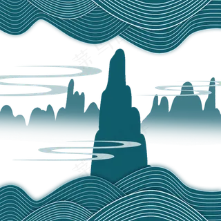 冷色调国潮元素中国风