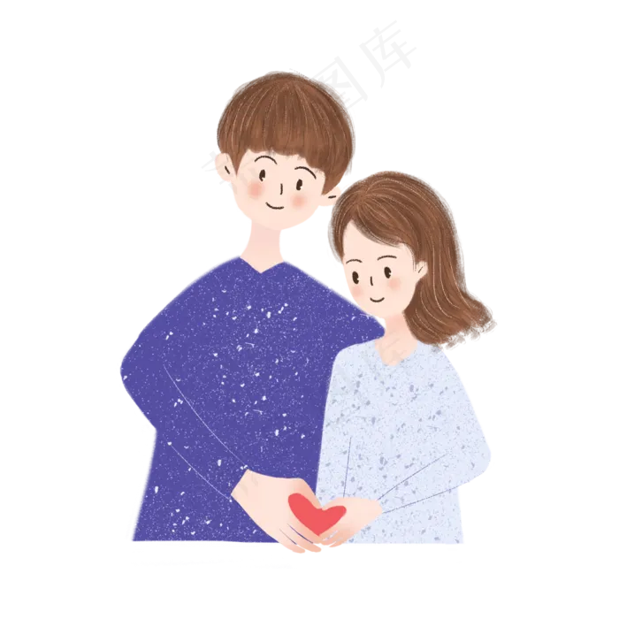 520手绘小清新情侣插图(2000X2000(DPI:300))psd模版下载