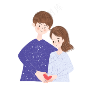 520手绘小清新情侣插图