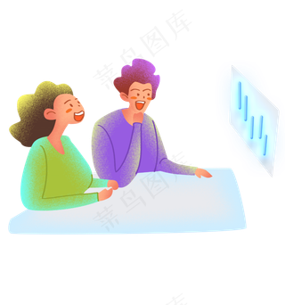 扁平商务噪点人物行业前景,免抠元素