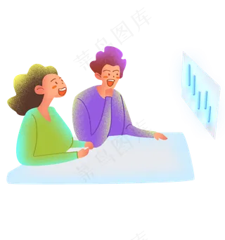 扁平商务噪点人物行业前景,免抠元素