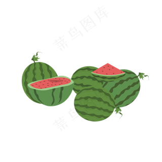 矢量一堆西瓜水果元素