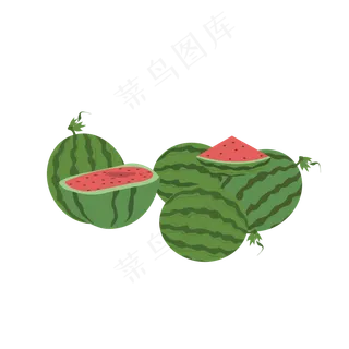 矢量一堆西瓜水果元素