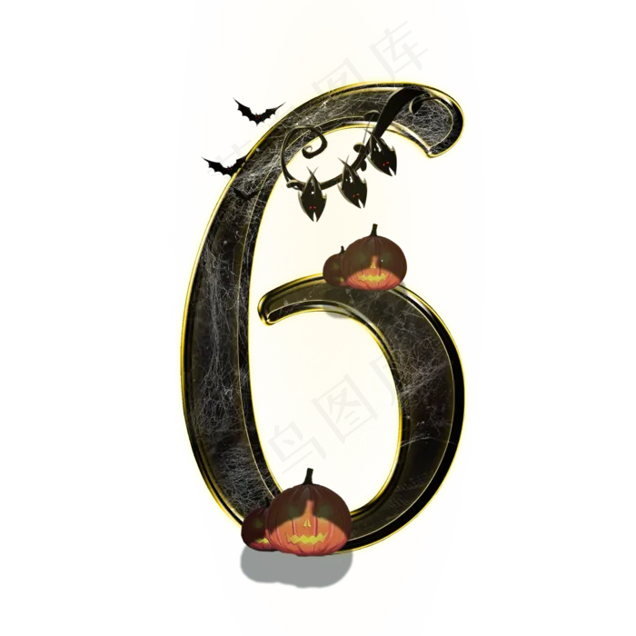 万圣节数字6(2000*2000px 	      )psd模版下载
