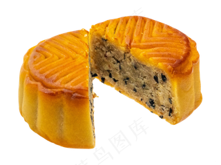 黄色果仁月饼,免抠元素