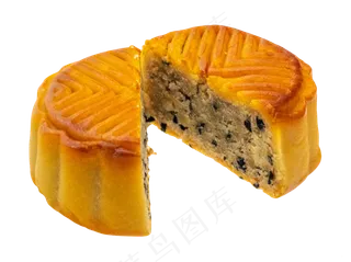黄色果仁月饼,免抠元素