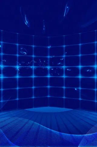 蓝色简约科技线条平面素材