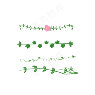 卡通绿色花藤分割线