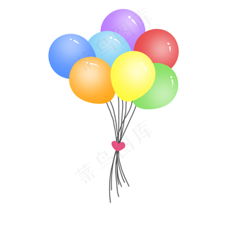 彩色立体气球PNG