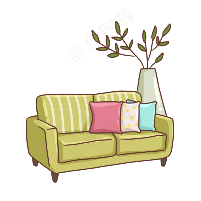 卡通沙发PNG免抠素材