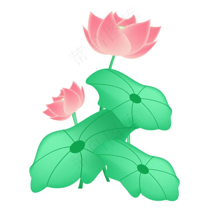 荷花花朵卡通植物