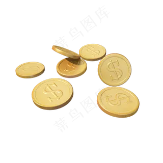 C4D双十一电商装饰散落的金币