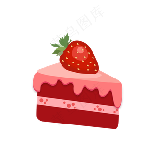 红色草莓蛋糕