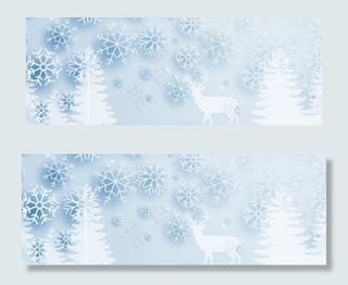 梦幻圣诞节雪花banner