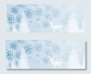 梦幻圣诞节雪花banner