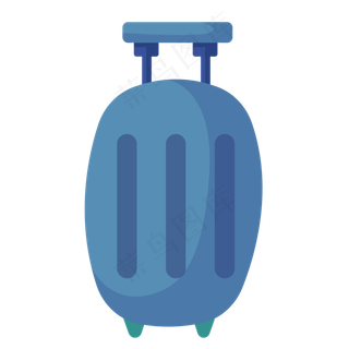 蓝色的卡通行李箱子