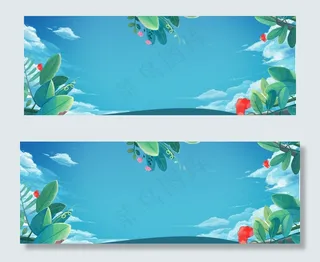 八月你好简洁清新天空