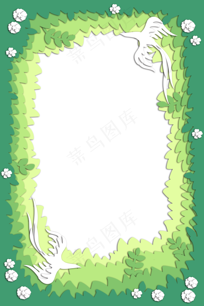 花鸟边框比翼双飞,免抠元素