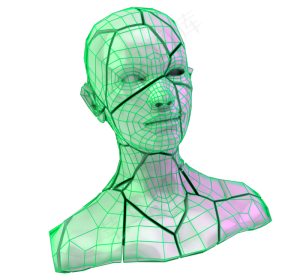 3D立体科技风蒸汽波人像,免抠元素