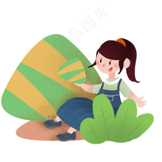 端午节小女孩大粽子