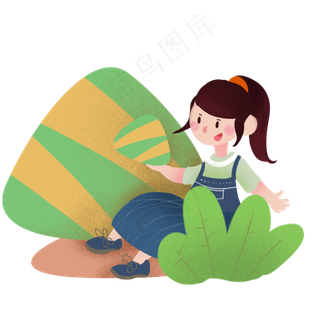 端午节小女孩大粽子