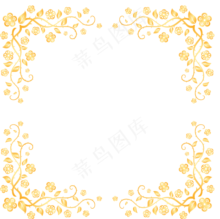 矢量金色花边框(500X500)cdr矢量模版下载
