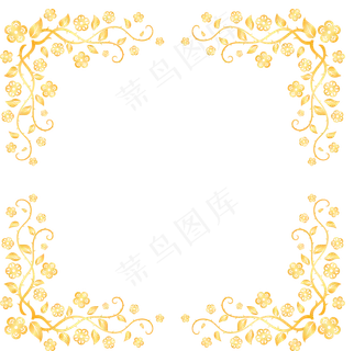 矢量金色花边框