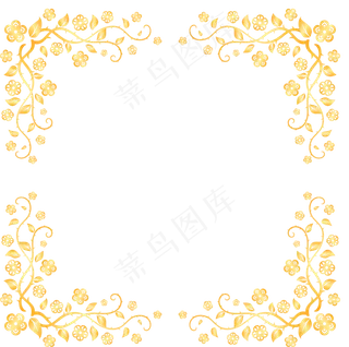 矢量金色花边框