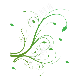 绿色艺术花藤插图