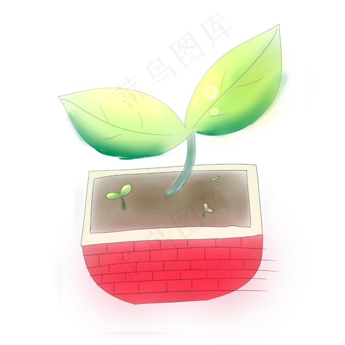 春天植物嫩绿生机发芽PNG盆栽