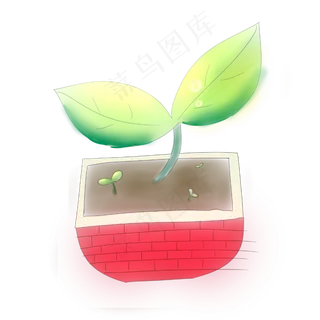 春天植物嫩绿生机发芽PNG盆栽