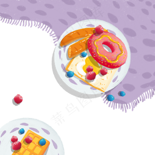 下午茶少女甜美餐桌,免抠元素