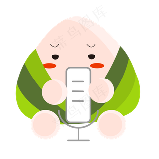 端午节卡通风粽子主题录音机图标