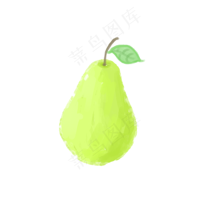 水彩卡通梨PNG(2000X2000(DPI:300))psd模版下载