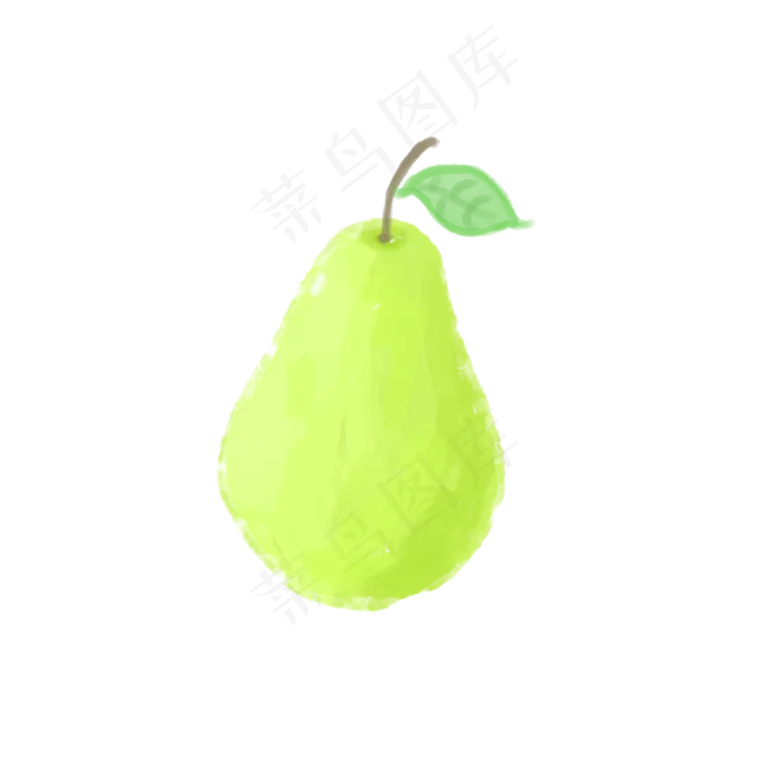 水彩卡通梨PNG(2000X2000(DPI:300))psd模版下载