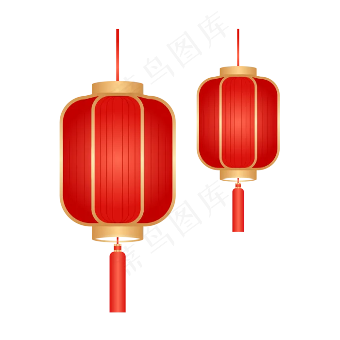 红金灯笼,免抠元素(2000*2000px 300 dpi )ai矢量模版下载
