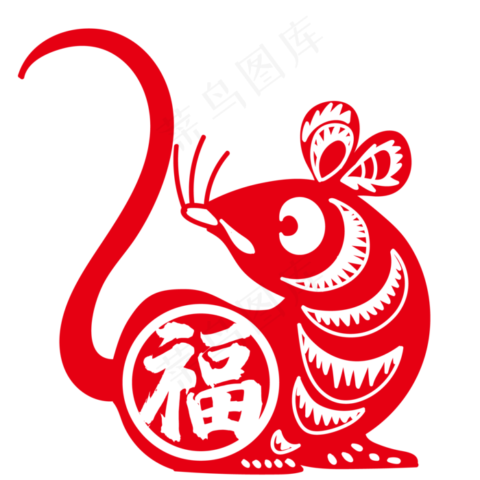 鼠年窗花png素材,免抠元素
