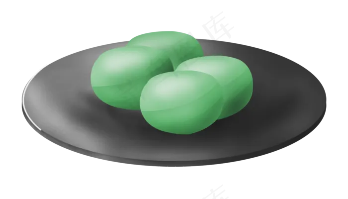 一盘青色野菜团子(3500X2000(DPI:300))psd模版下载