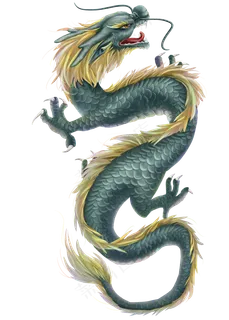 蓝色长龙装饰,免抠元素