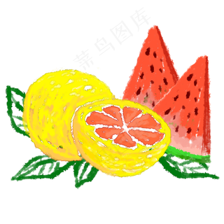 手绘二十四节气之处暑水果可商用