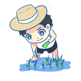 插秧播种的农民