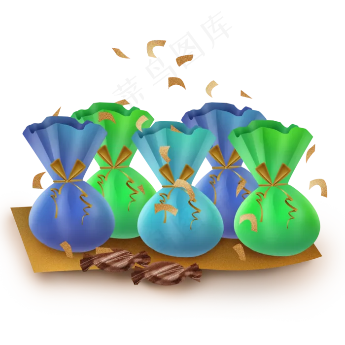 荧光色彩色糖果,免抠元素(2000*2000px 300 dpi )psd模版下载