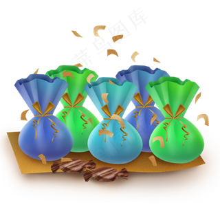 荧光色彩色糖果,免抠元素