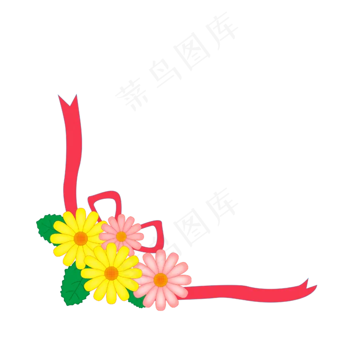 花束蝴蝶结装饰图案(2362X2362(DPI:300))ai矢量模版下载