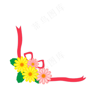 花束蝴蝶结装饰图案