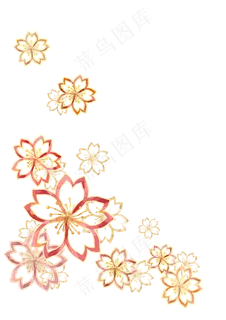 日系剪纸镂空樱花素材