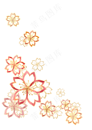 日系剪纸镂空樱花素材