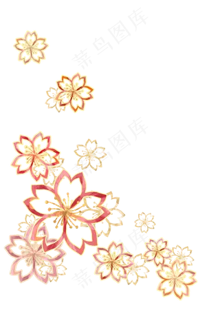 日系剪纸镂空樱花素材