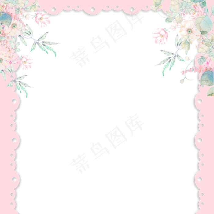 夏至粉色花簇花边中国风海报背景